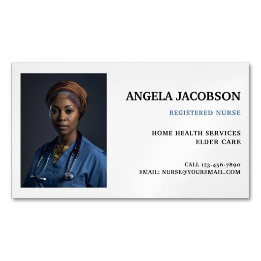 プロフェッショナル登録ナース写真 マグネット名刺 (正面)