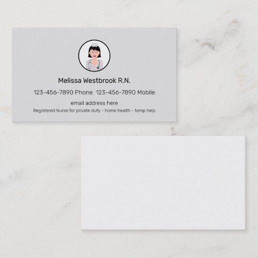 プロフェッショナル登録モダンナース医療 名刺 (正面/裏面)