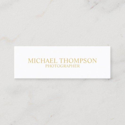 プロフェッショナル白と金ゴールド スキニー名刺 (正面)
