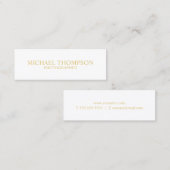 プロフェッショナル白と金ゴールド スキニー名刺 (正面/裏面)