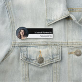 プロフェッショナル白と黒のカスタム写真 名札 (インサイチュ)