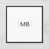 プロフェッショナル白シンプル黒ソーシャルメディア スクエア名刺 (正面)