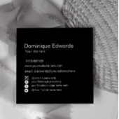 プロフェッショナル白シンプル黒ソーシャルメディア スクエア名刺