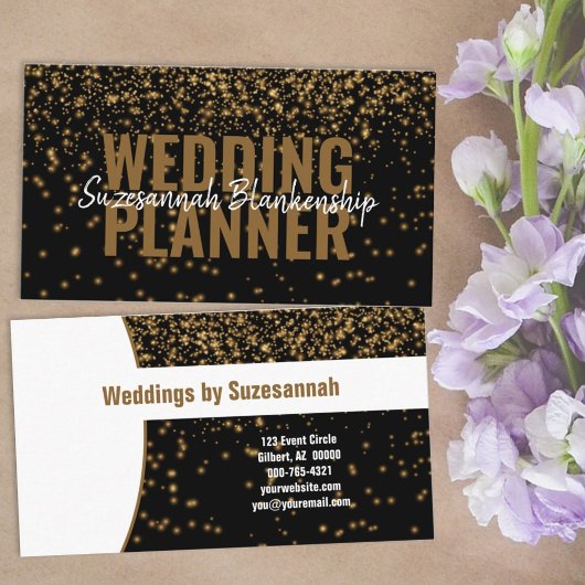 プロフェッショナル白熱［赤熱］光を放つ金ゴールドグリッターブカスタムラック 名刺