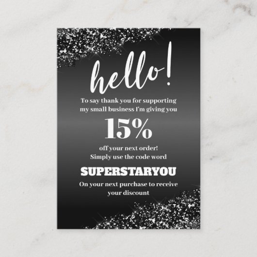 プロフェッショナル白黒ありがとうカードの挿入 名刺 (正面)