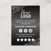 プロフェッショナル白黒ありがとうカードの挿入 名刺 (裏面)