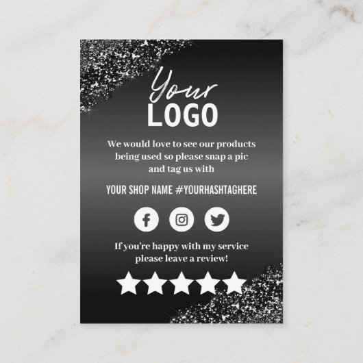 プロフェッショナル白黒ありがとうカードの挿入 名刺 (裏面)