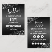 プロフェッショナル白黒ありがとうカードの挿入 名刺 (正面/裏面)