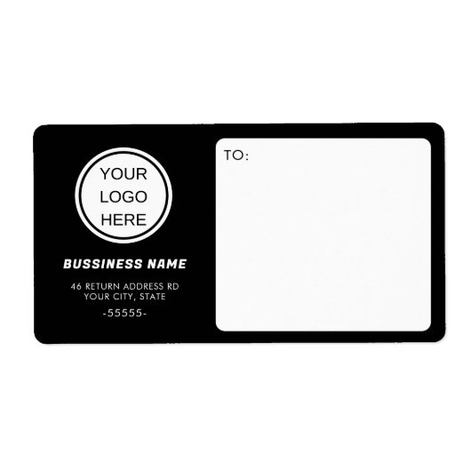 プロフェッショナル白黒のロゴの出荷 ラベル (正面)