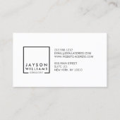 プロフェッショナル白黒の四角いロゴI 名刺 (裏面)