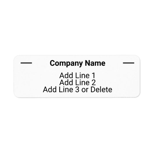 プロフェッショナル白黒の基本差出人住所 ラベル (正面)