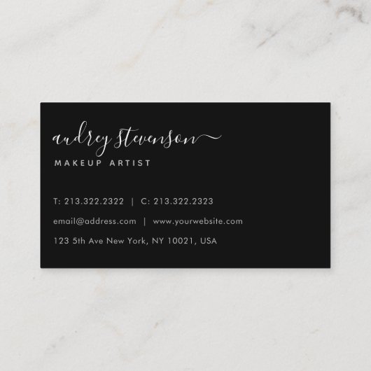 プロフェッショナル白黒の署名6枚の写真 名刺 (裏面)