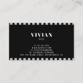 プロフェッショナル白黒クラシック線Qrコード 名刺 (裏面)