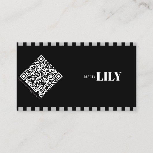 プロフェッショナル白黒クラシック線Qrコード 名刺 (正面)