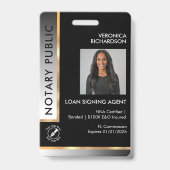 プロフェッショナル白黒グラデーション写真公証人 バッジ (Front)