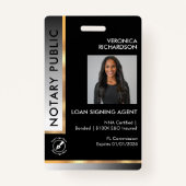 プロフェッショナル白黒グラデーション写真公証人 バッジ (正面)