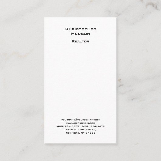 プロフェッショナル白黒シンプルプレーン不動産仲介業者 名刺 (正面)