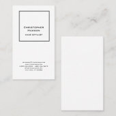 プロフェッショナル白黒シンプルプレーン美容師 名刺 (正面/裏面)