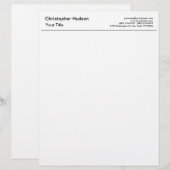 プロフェッショナル白黒シンプルプレーン レターヘッド (正面/裏面)