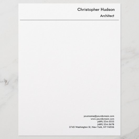 プロフェッショナル白黒シンプルプレーン レターヘッド (正面)