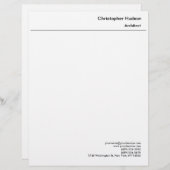 プロフェッショナル白黒シンプルプレーン レターヘッド (正面/裏面)