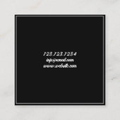 プロフェッショナル白黒スカルタトゥーアーティスト スクエア名刺 (裏面)