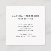 プロフェッショナル白黒スキャン可能QRコード スクエア名刺 (裏面)