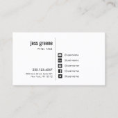 プロフェッショナル白黒ソーシャルメディアのアイコン2 名刺 (正面)