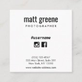 プロフェッショナル白黒ソーシャルメディアのアイコン スクエア名刺 (正面)