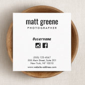 プロフェッショナル白黒ソーシャルメディアのアイコン スクエア名刺