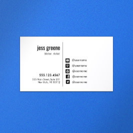 プロフェッショナル白黒ソーシャルメディアのアイコン 名刺