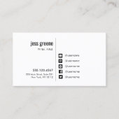 プロフェッショナル白黒ソーシャルメディアのアイコン 名刺 (正面)