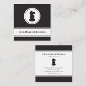 プロフェッショナル白黒チェスピースナイト スクエア名刺 (正面/裏面)