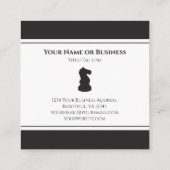 プロフェッショナル白黒チェスピースナイト スクエア名刺 (裏面)