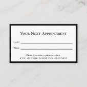 プロフェッショナル白黒テンプレート医院 予約カード (正面)