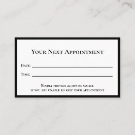 プロフェッショナル白黒テンプレート医院 予約カード
