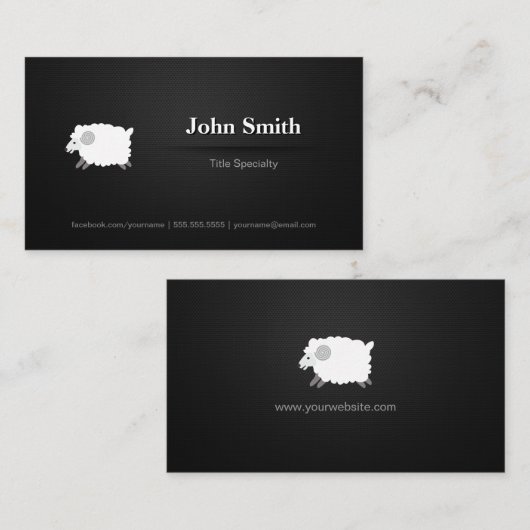 プロフェッショナル白黒ヒツジ記号アイコン 名刺 (正面/裏面)