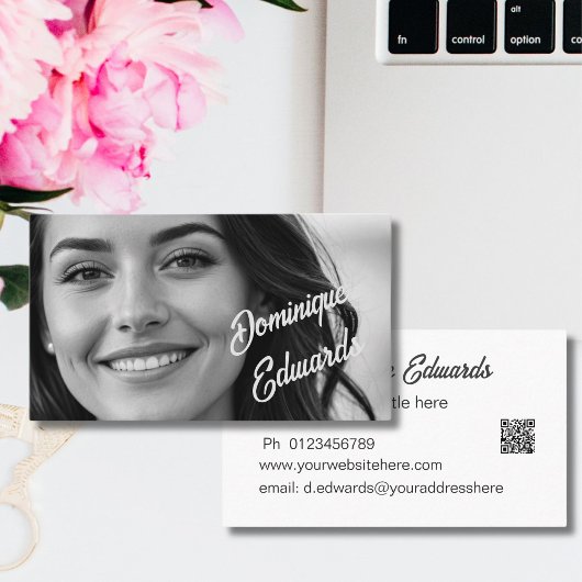 プロフェッショナル白黒フォトソーシャルメディア 名刺