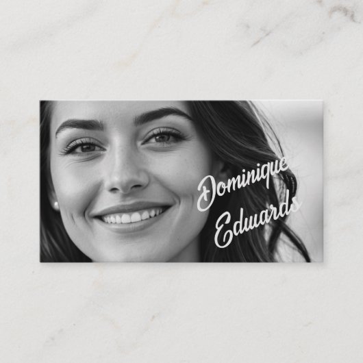 プロフェッショナル白黒フォトソーシャルメディア 名刺 (正面)