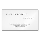 プロフェッショナル白黒ミニマリストプレーンクリエイティブ マグネット名刺 (正面)