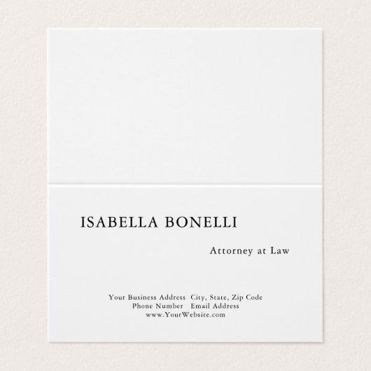 プロフェッショナル白黒ミニマリストプレーンクリエイティブ 名刺 (外部フラット)