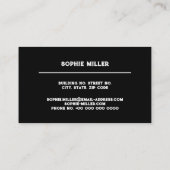 プロフェッショナル白黒ミニマルエレガント 名刺 (裏面)