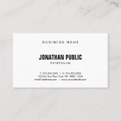 プロフェッショナル白黒モダンエリートミニマル 名刺 (裏面)