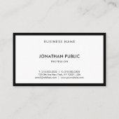 プロフェッショナル白黒モダンエレガントトッププレーン 名刺 (裏面)