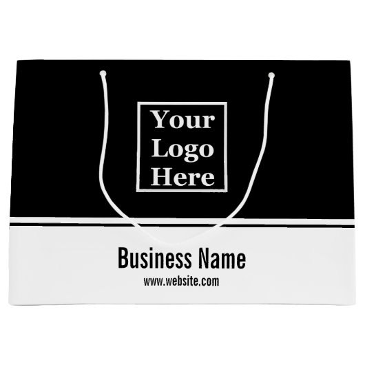 プロフェッショナル白黒ロゴはこちら ラージペーパーバッグ (正面)