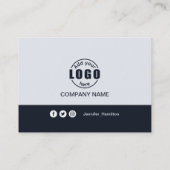 プロフェッショナル白黒ロゴQRコードの追加 名刺 (裏面)