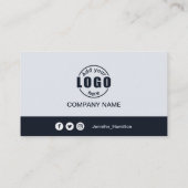 プロフェッショナル白黒ロゴQRコードの追加 名刺 (裏面)