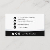 プロフェッショナル白黒ロゴQRコード写真 名刺 (裏面)