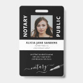 プロフェッショナル白黒公証署名代理人 バッジ (正面)