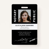 プロフェッショナル白黒公証署名代理人 バッジ (正面)